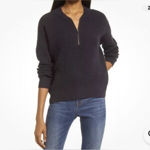 Madewell Navy Half-Zip Sweater
